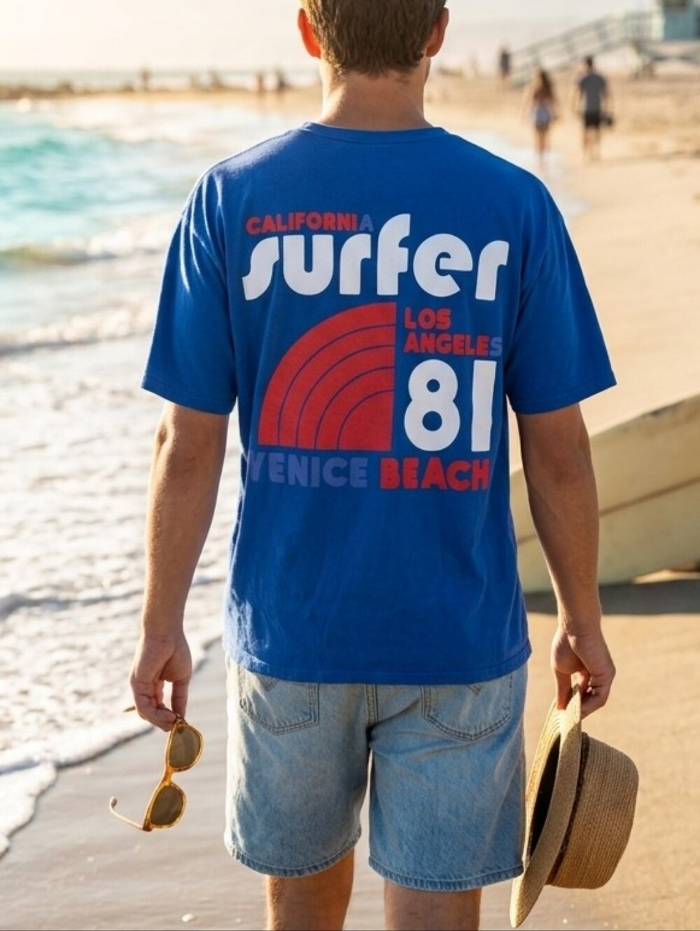 Vintage Style California Surfer Graphic T-Shirt - Venice Beach 81